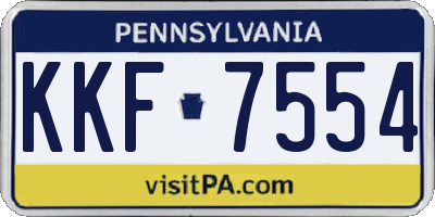 PA license plate KKF7554