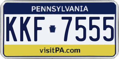 PA license plate KKF7555