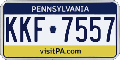 PA license plate KKF7557