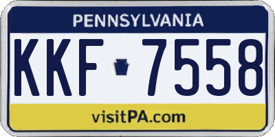 PA license plate KKF7558