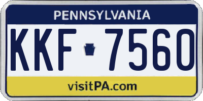 PA license plate KKF7560