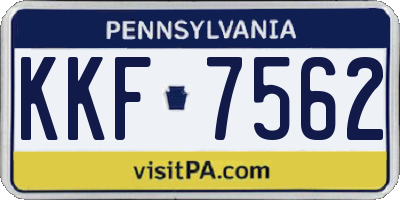 PA license plate KKF7562