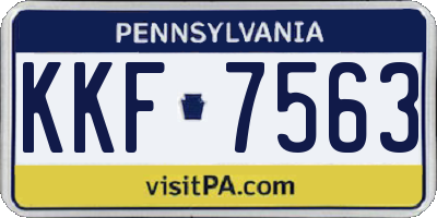 PA license plate KKF7563