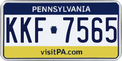 PA license plate KKF7565