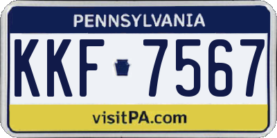 PA license plate KKF7567
