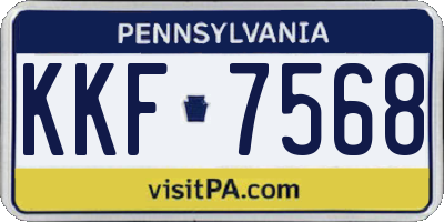 PA license plate KKF7568