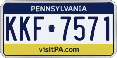 PA license plate KKF7571
