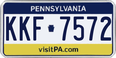 PA license plate KKF7572