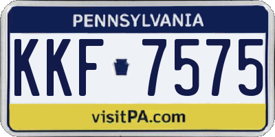 PA license plate KKF7575