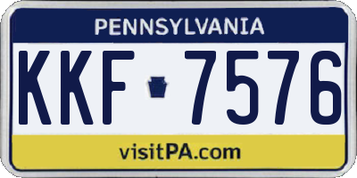 PA license plate KKF7576