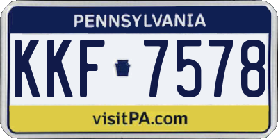 PA license plate KKF7578