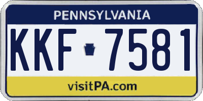 PA license plate KKF7581