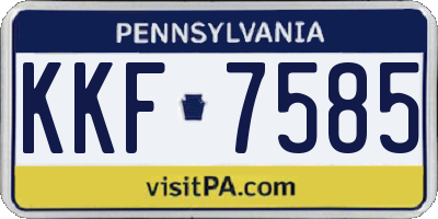 PA license plate KKF7585