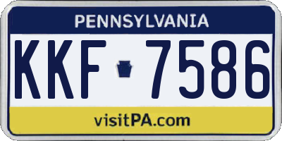 PA license plate KKF7586