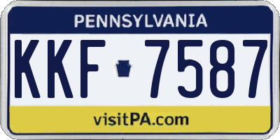 PA license plate KKF7587
