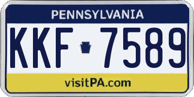 PA license plate KKF7589