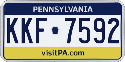 PA license plate KKF7592