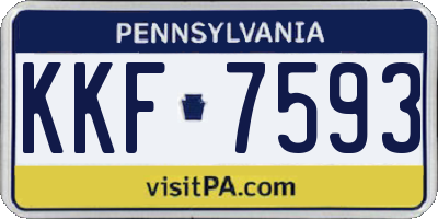 PA license plate KKF7593