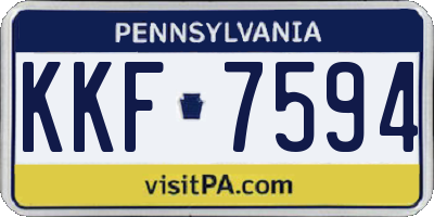 PA license plate KKF7594
