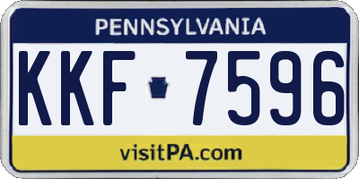 PA license plate KKF7596