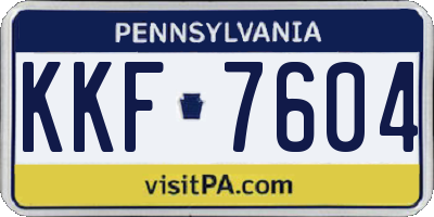 PA license plate KKF7604