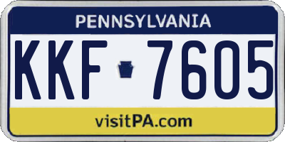 PA license plate KKF7605
