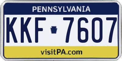 PA license plate KKF7607