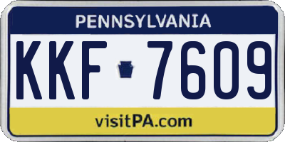 PA license plate KKF7609