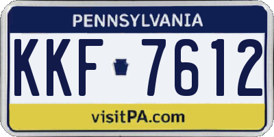 PA license plate KKF7612