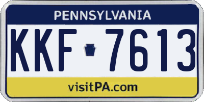 PA license plate KKF7613