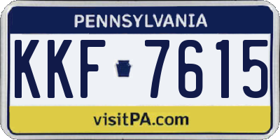 PA license plate KKF7615