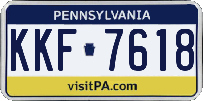 PA license plate KKF7618