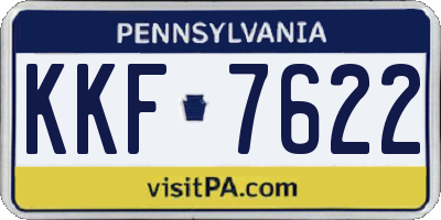 PA license plate KKF7622