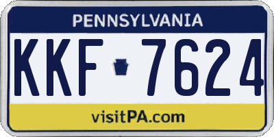 PA license plate KKF7624