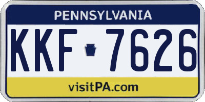 PA license plate KKF7626