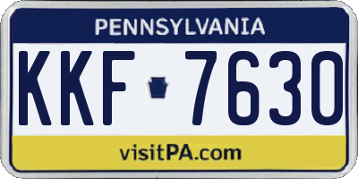 PA license plate KKF7630