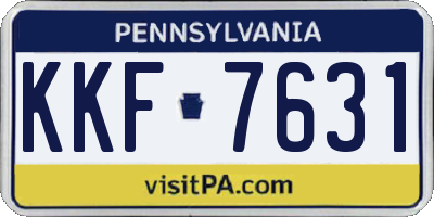 PA license plate KKF7631