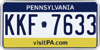 PA license plate KKF7633