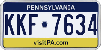 PA license plate KKF7634