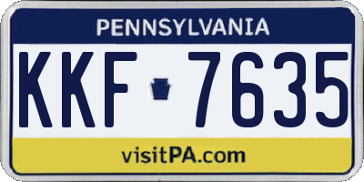 PA license plate KKF7635