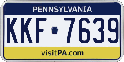 PA license plate KKF7639