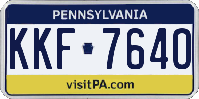 PA license plate KKF7640
