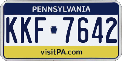 PA license plate KKF7642