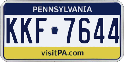 PA license plate KKF7644