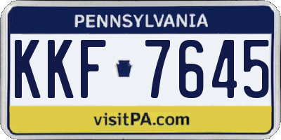 PA license plate KKF7645