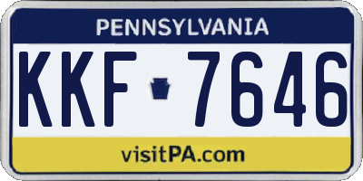 PA license plate KKF7646