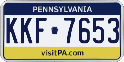 PA license plate KKF7653