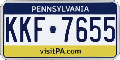 PA license plate KKF7655