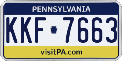 PA license plate KKF7663