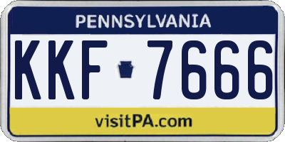 PA license plate KKF7666